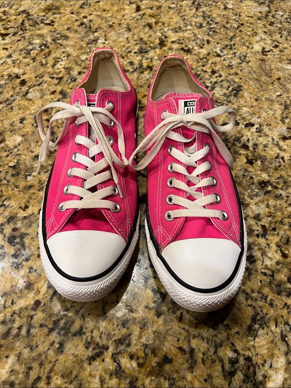 Converse Pink Low-Top Canvas Sneakers with White Trim